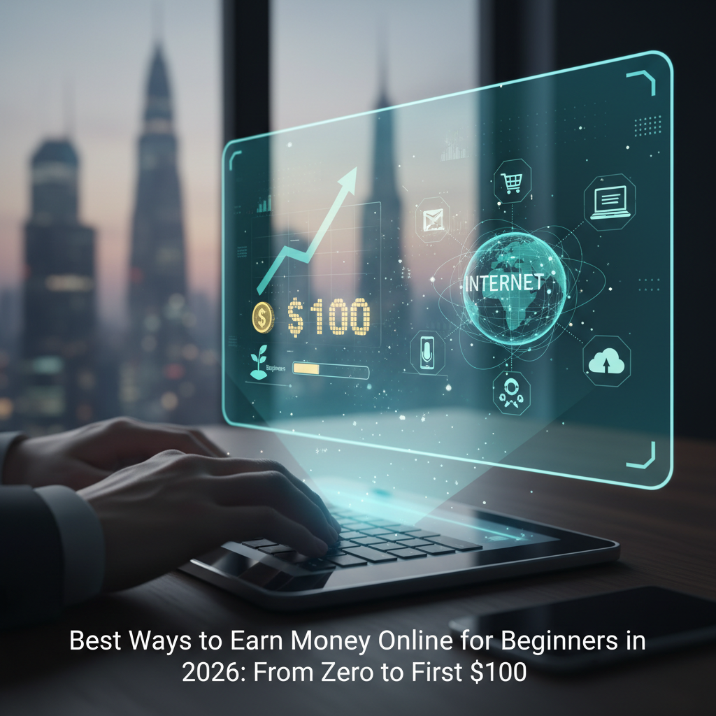 أفضل طرق الربح من الإنترنت للمبتدئين في 2026: من الصفر إلى أول 100 دولار